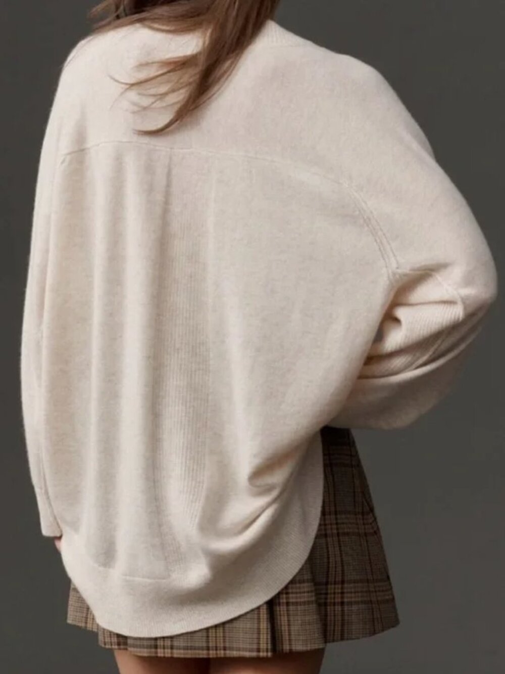 Anthropologie Wool Cashmere Oversized Cream Sweater Women Small Elevated Casual - Picture 10 of 10